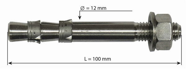 Goujon INOX, 2 expensions, 12 x 100 mm, HANG FIX, RAUMER