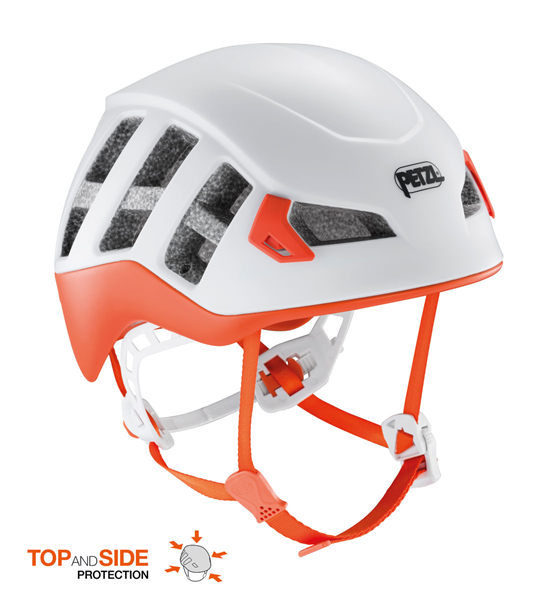 Casque léger d'escalade coloris blanc/orange taille M/L, METEOR PETZL